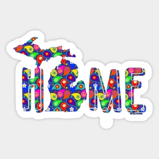 Home is Michigan | Paisley Peace Signs | Cherie's Art(c)2020 Sticker